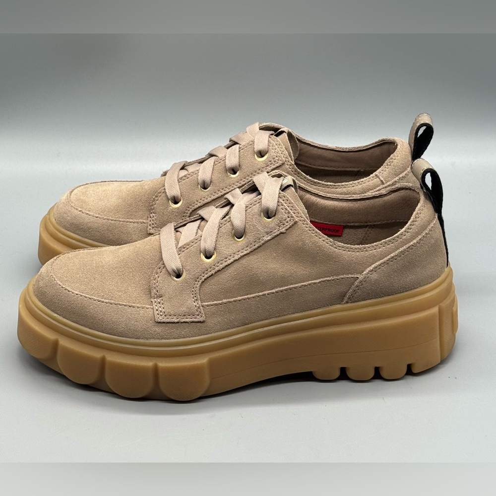 Sorel Caribou X Waterproof Tan Leather Platform Sneaker Shoe Womans sz 10